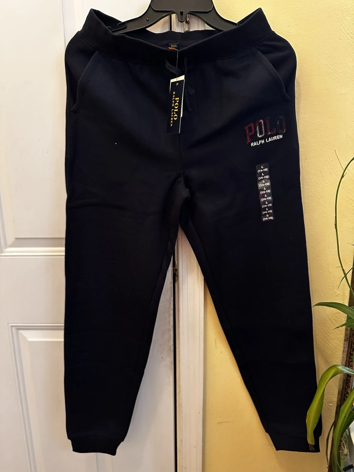 Polo Ralph Lauren Girls Fleece Jogger Sweatpants Navy L (14-16) Drawstring
