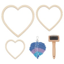 4 PCS Macrame Supplies Set Wooden Leaf Template Cutting Moulds Comb Tool