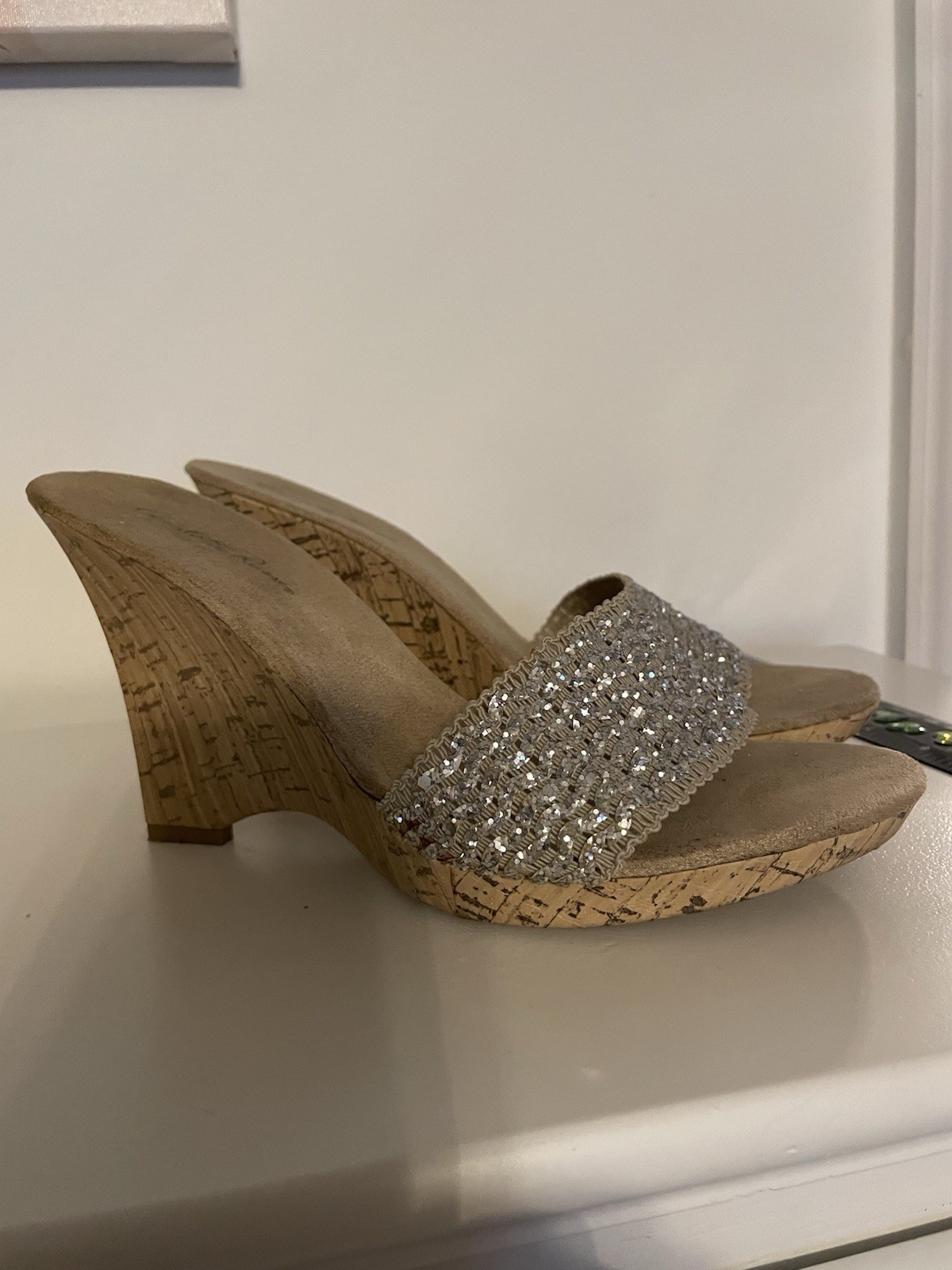 Charlotte Russe Women's Glitter Strap 4 Inch Heels. Size 7.5