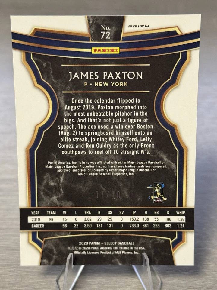 🇨🇦🍁⚾️ДЖЕЙМС ПАКСТОН 2020 Panini Select Gold Prizm SP /10 #BIG MAPLE!!!⚾️🍁🇨🇦 - Изображение 4 из 4