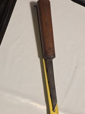 VINTAGE T. Shaw English Thin 3/16'' Pig Sticker Mortise Tang Handle WOOD CHISEL