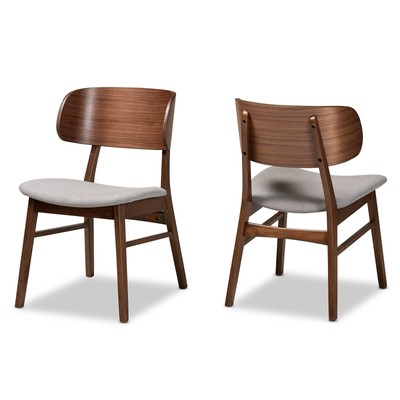 Alston Mid-Century Modern Wood Dining Chair Set (2PCs) Grey