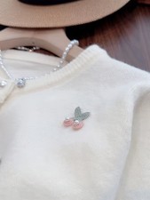 🎀 Romantic sweet Strickjacke Nordic Vintage Allude Kirsche S 36 M 38 L 40 weiss