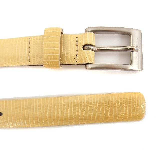 Manouqua Leather Touch Belt Python Pattern Snake … - image 6