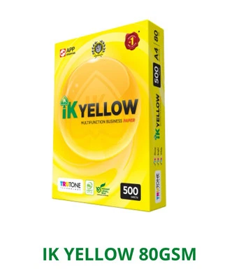 IK Yellow A4 Paper 500's 80gsm/White A4 Paper/Photostat Paper/A4 Copier - Image 1 of 4