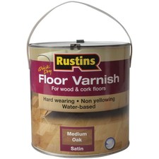 Rustins Quick Dry Coloured Floor Varnish Medium Oak 2.5 Litre