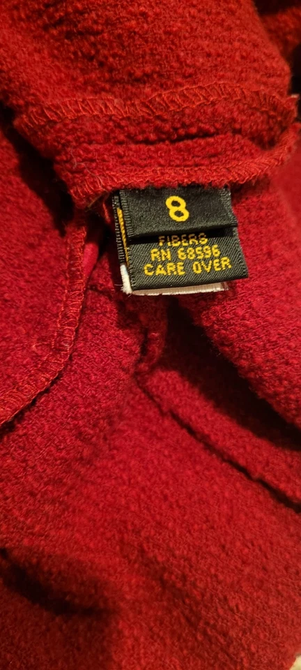 Vintage DONNA KARAN BLACK LABEL Coat Short Dress Deep Red Holiday Party Work - Image 3 of 4