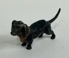 Vintage Hand Painted Cast Metal Figural Dachshund Dog Pin Cushion Vienna Bronze — photo 4