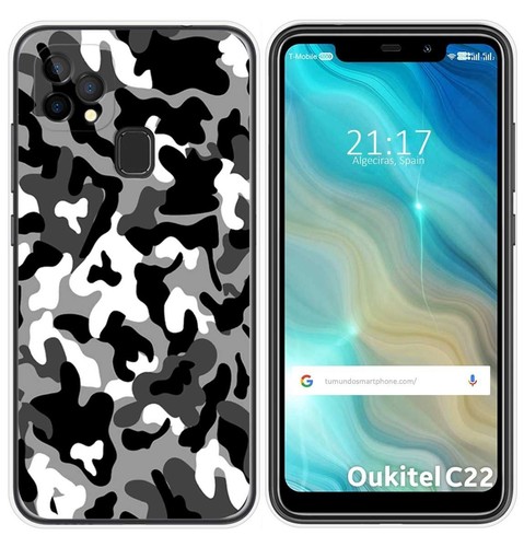 Movilshop Custodia per [ Oukitel C22 ] Disegno Tendenze [ Sonrisa Smile Swirl Astracto ] in silicone flessibile trasparente custodia cover gel per smartphone