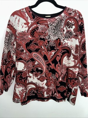 Jess & Jane USA Made  Red Motion 2X Paisley 100% Cotton