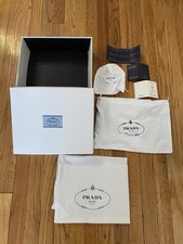 Prada Milano Empty Box- White 12x10x4 +2 Dust Bags, Tags, Tissue Paper Authentic