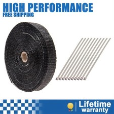 1x 50ft Roll Universal Thermal Header Pipe Tape Lava Exhaust Wrap Tape Zip Tie 1x 50ft Roll Universal Thermal Header Pipe Tape Lava Exhaust Wrap Tape Zip Tie