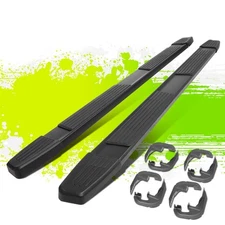 6" Flat Style Coated Step Bar Running Boards for Silverado Sierra Crew Cab 17-19