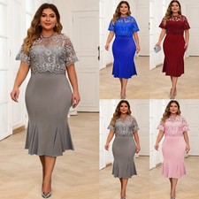 Plus-Size Women's Lace and Mesh Formal Dress with Zipper and Spaghetti Straps