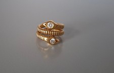 Ring Schlange 750er Gelbgold / 18 KT   2 Bril...
