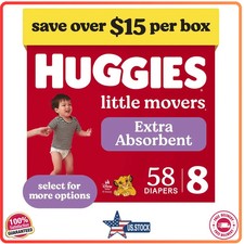 Huggies Little Movers Baby Diapers Size 8 46 lbs 58 Count