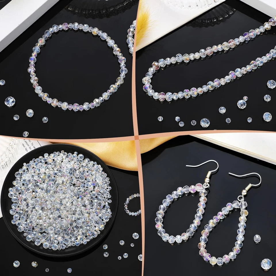 Cuentas de cristal surtidas a granel para hacer joyas 1000 piezas de vidrio colorido  Foto 3 de 4