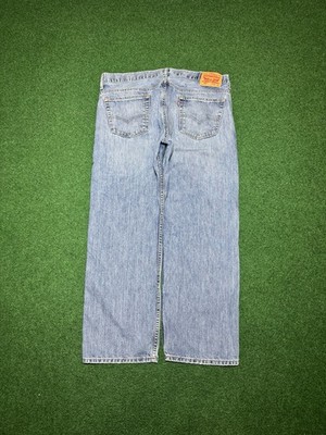 Vintage Levis 569 Loose Straight Baggy Wide Leg Y2K 39x29 Grunge Hip Hop Jeans