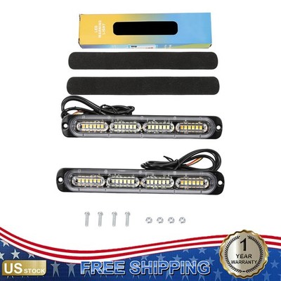 Super Bright LED Strobe Light Bar Amber White Waterproof Hazard Warning 12-24V