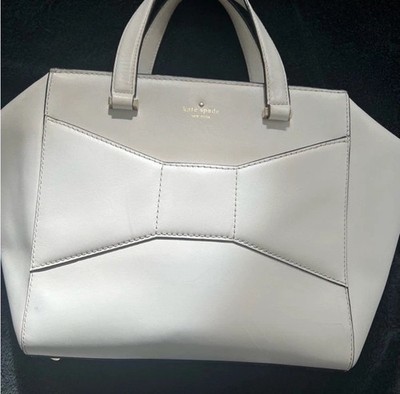 Kate Spade Beau Satchel Bow Design Cream White