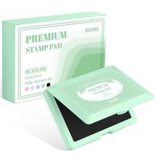 Large Black Ink Pad Snap Closure 4.33x2.76 Inch Rubber Stamps Craft Green