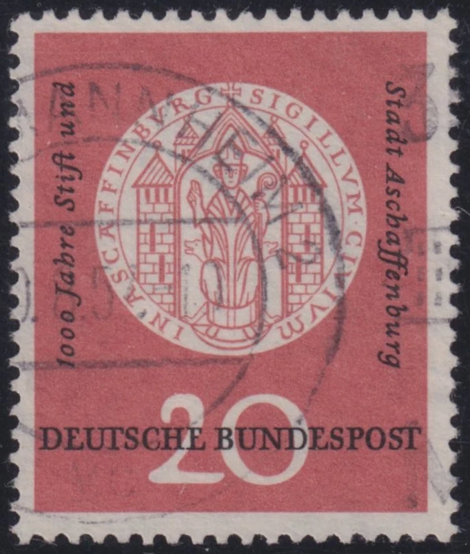 Bund BRD Mi.Nr. 255 PF II gestempelt, geprüft, 1957 (Mi. 50,-€) - Bild 1 von 2