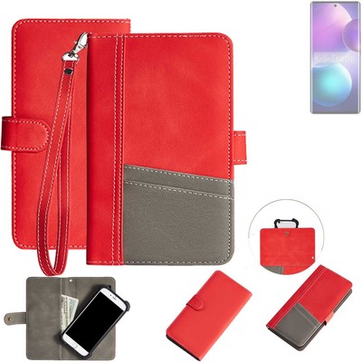 Schutzhülle für Infinix Zero 40 4G rot + grau Wallet Case Bookstyle Hülle