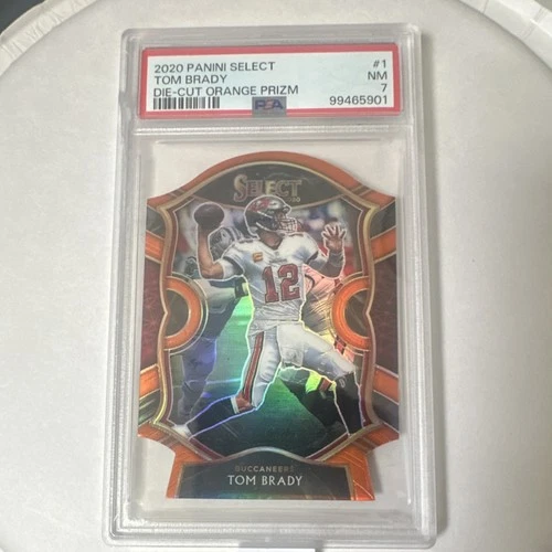 2020 Panini Select Concourse Tom Brady #1 Orange Prizm Die-Cut PSA 7 Buccaneers