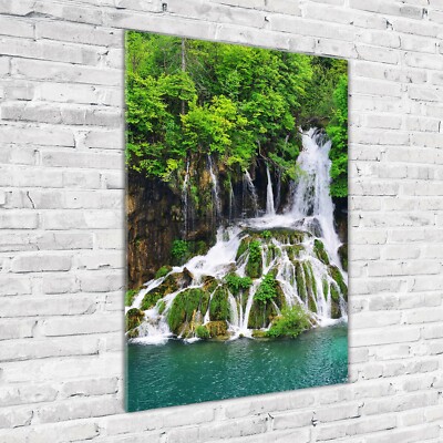 Wandbild Druck auf Plexiglas  Acryl Hochformat 70x100 Wasserfall im Wald