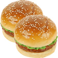 2Pcs Artificial Hamburger Model Fake Food Photography Props