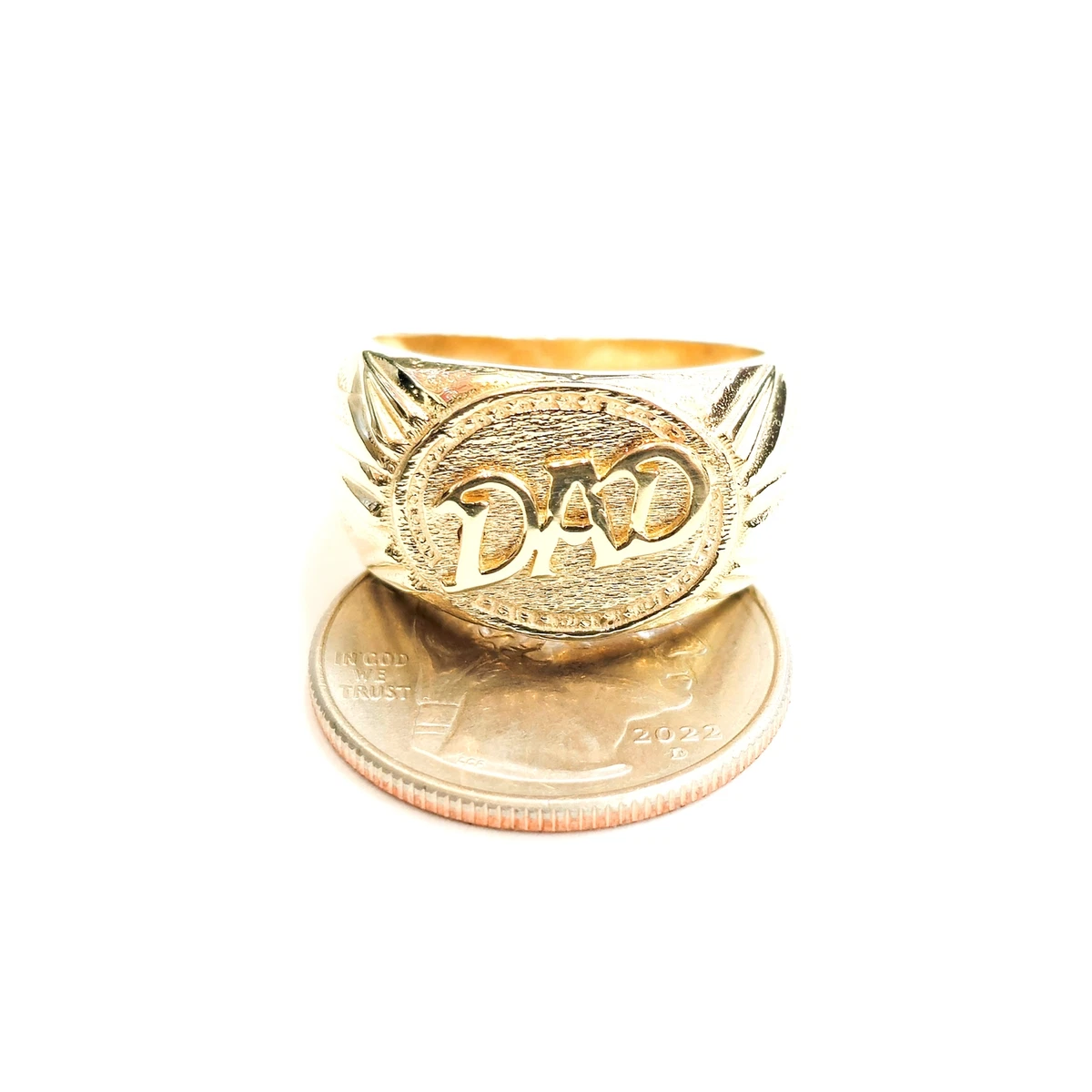14K yellow Gold Dad ring solid birthday gift father s day fine