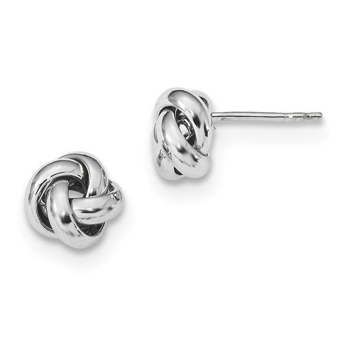 14k Solid White Gold Love Knot Cable Design Style Stud Post Earrings Gift - Bild 1 von 2