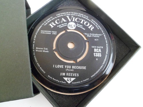 JIM REEVES DRINKS COASTERS Desk CLOCKS Upcycled VINYL RECORD Hit Singles Size 4" - Picture 141 of 257