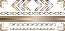 Temporary Flash Disposable Tattoo Classic Gold Silver 11-teilig Band Chain New