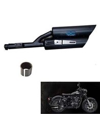 Harley Sound Auspuff Schalldämpfer + Glaswolle & Buchse für Royal Enfield 350...