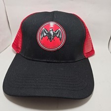 Bacardi Rum Bat Logo Snapback Mesh Trucker Hat Red/Black Marca De Fabrica New