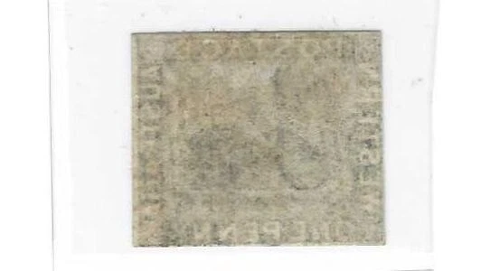 AUSTRALIA WESTERN 1854 SCOTT # 1 IMPERF 1 PENNY BLACK CLEAR MARGINS USED VF - Image 2 of 2