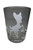 "Deko Teelicht Glas Windlicht Print Weiß \"Bambi Reh\" Teelichthalter Kerzenglas"