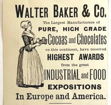 Walter Baker Cocoa Chocolates 1894 Advertisement Victorian Exposition ADBN1z
