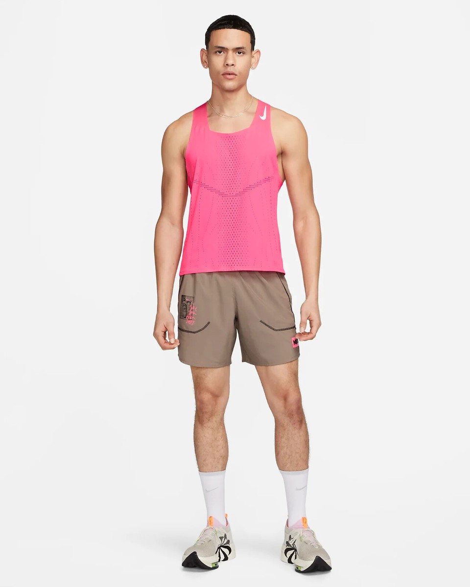 Nike Dri-FIT ADV AeroSwift Men's Racing running Singlet Pink Nike Dri-FIT ADV AeroSwift Men's Racing running Singlet Pink