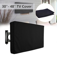 30"-48" Outdoor TV Cover Waterproof 600D Flat Screen Protector Heavy Duty Black