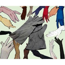 1960's Gray-Black Scalloped Gloves