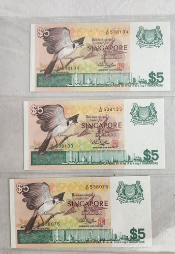 $1 & $5 Dollar Singapore Mint UNC Banknote Collection Lot 1967-1976 - Picture 13 of 13