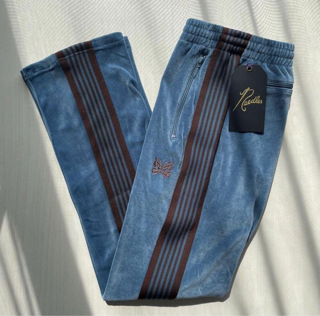 NEEDLES Track Pants Narrow Velour Blue Size-XL Used | eBay