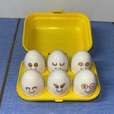 Vintage 1993 Tomy Hide Squeak Eggs Carton Sorting Toy Colors Shape