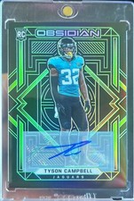 2021 Obsidian Football Tyson Campbell Rookie Green Auto /50 RC NFL #175 Jaguars