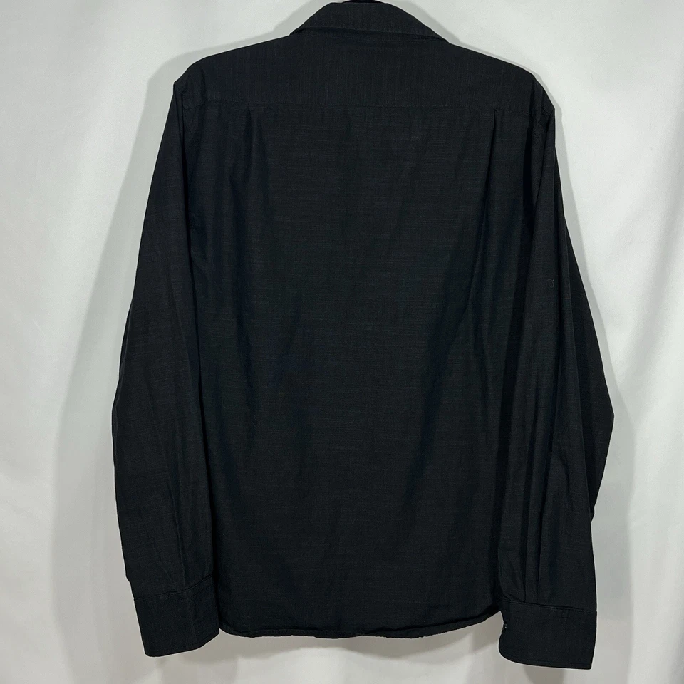 Camisa Polo Club BEVERLY HILLS Para Hombre Grande Negra Abotonada Manga Larga Algodón Foto 4 de 4