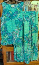 Vtg 1990's Diane Von Furstenberg Sleeveless Top and Skirt Set size M 100 Rayon
