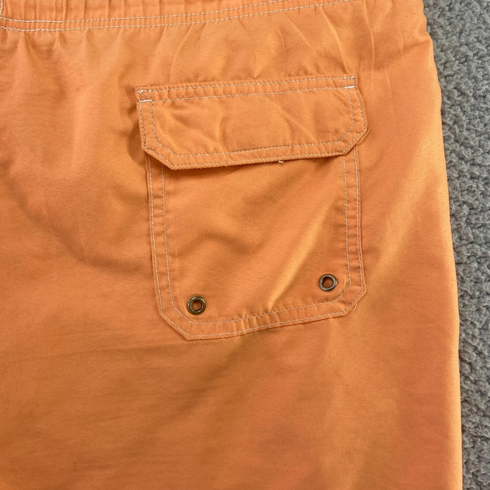 Croft & Barrow Men's Orange Drawstring Inside Pocket Lined Swim Trunks Size L - Image 3 of 4