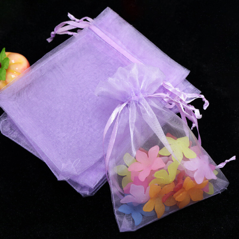 100 bolsas de organza transparente para embalaje de regalo regalos de boda fiestas dulces joyas bolsas